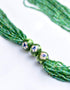 Blue Pottery Three Bead Side Necklace In Green